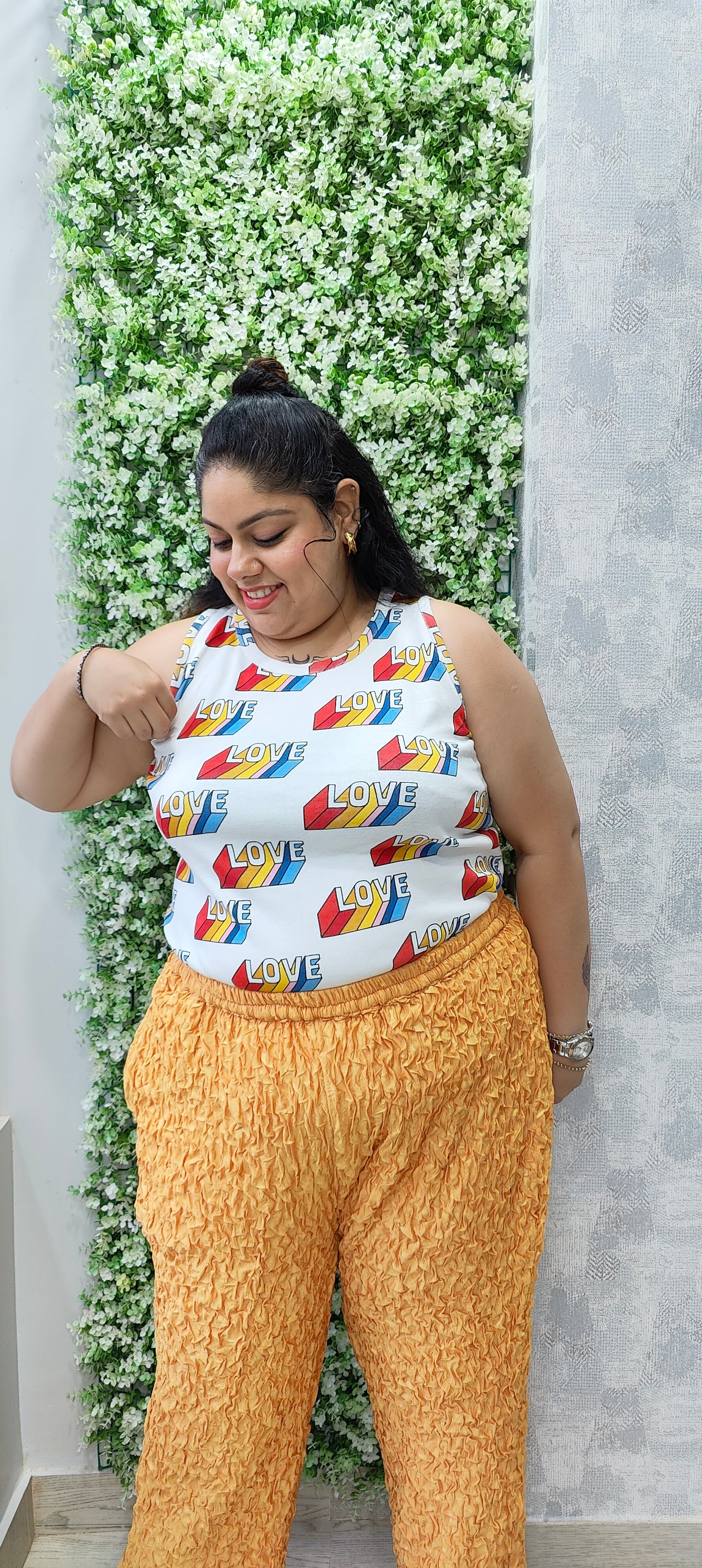 Yellow Crushed Trousers
