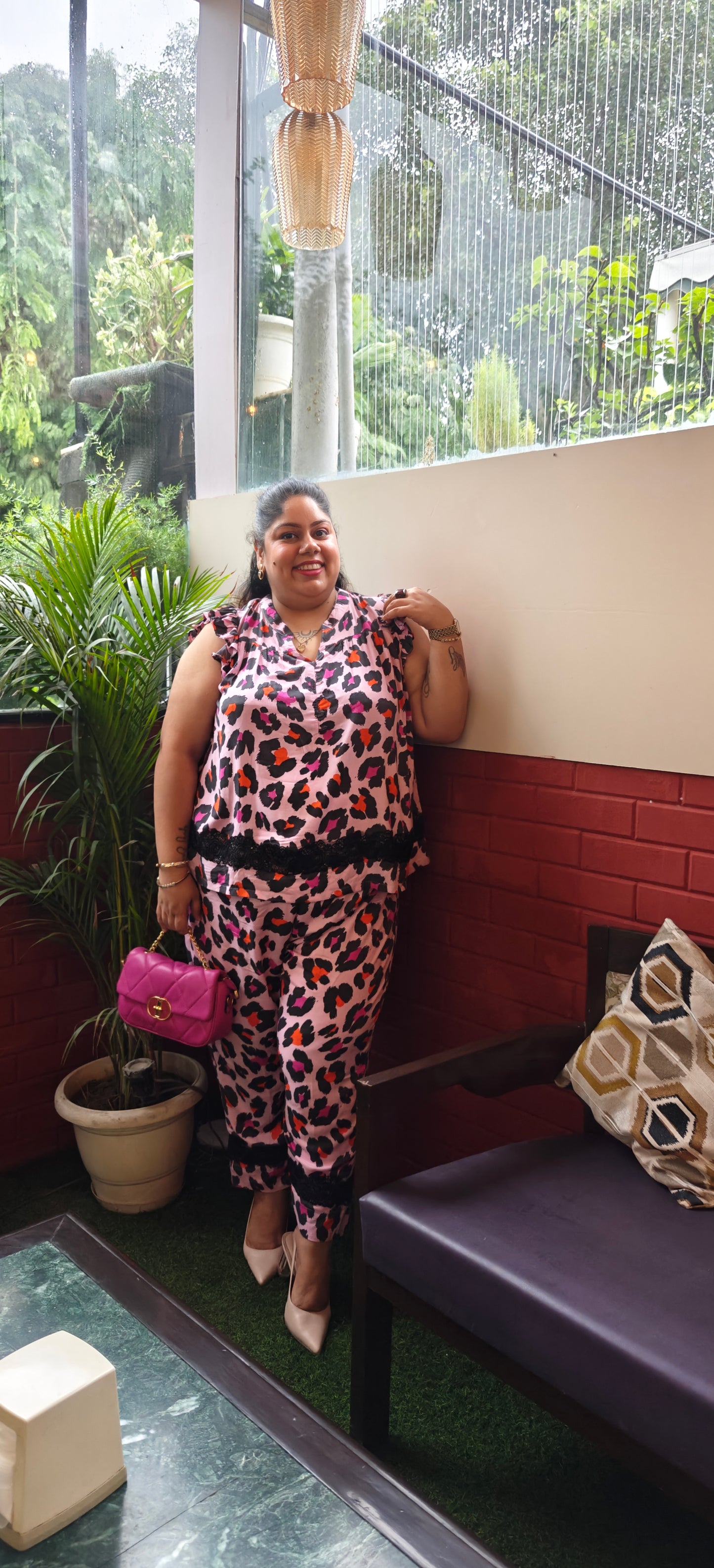 Pink Leopard Print Coord Set