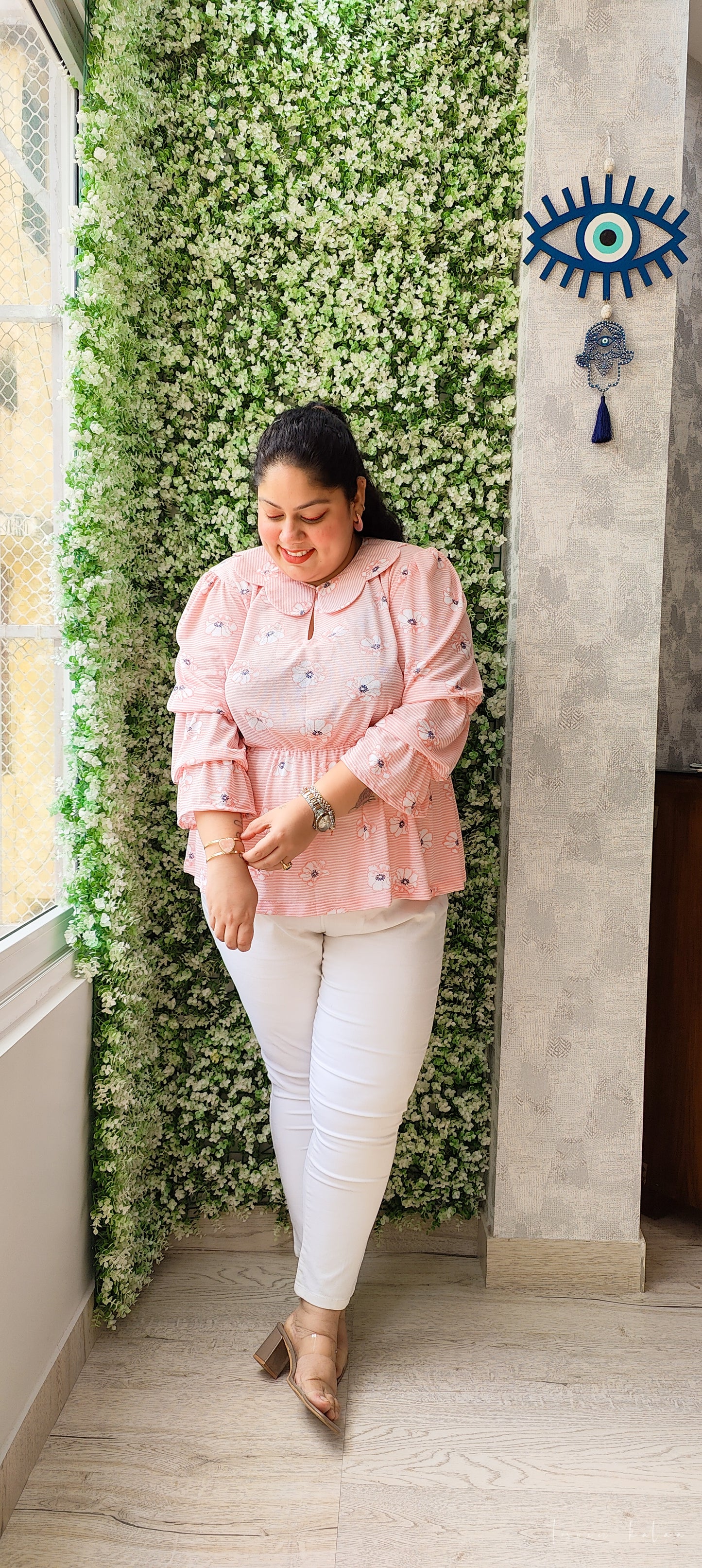 Pink Statement Collar Top