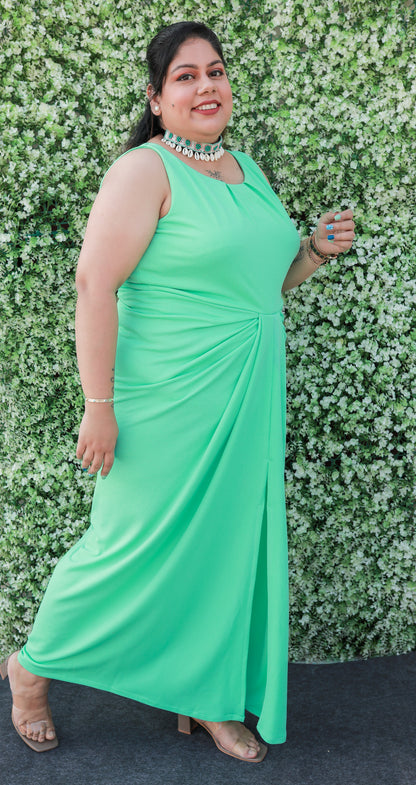 Green Draped Dress