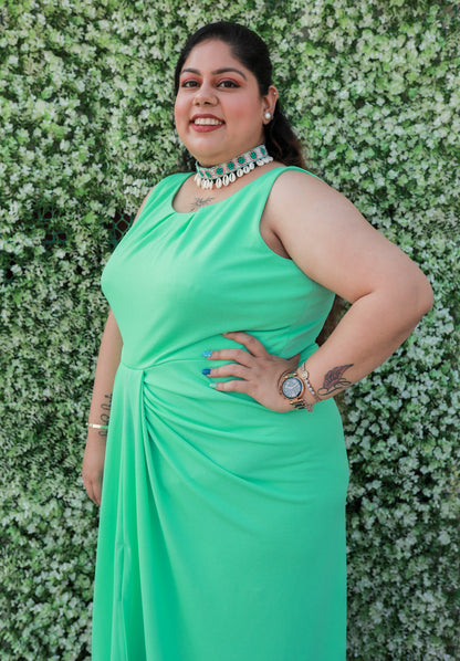 Green Draped Dress