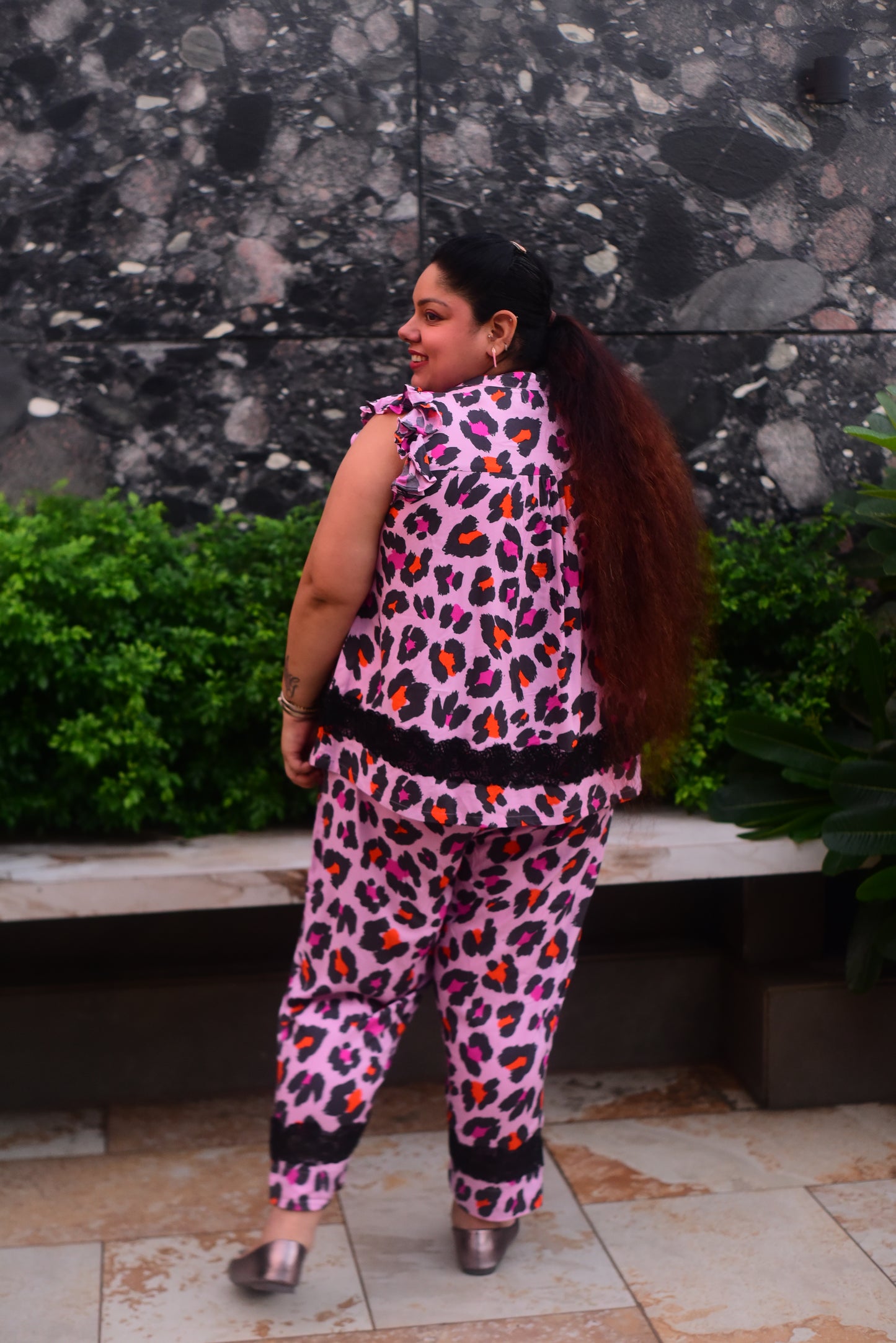 Pink Leopard Print Coord Set