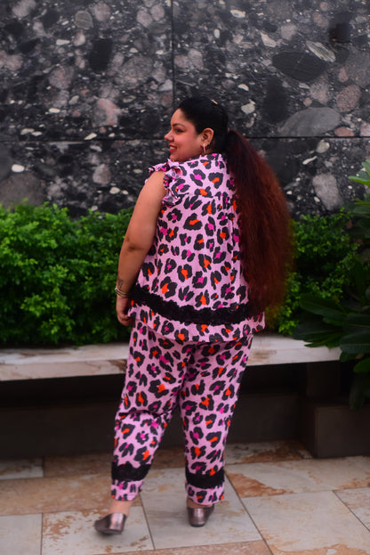 Pink Leopard Print Coord Set