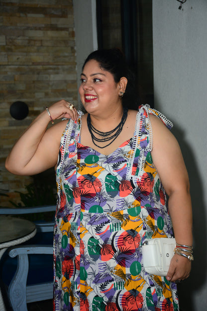 Multicolor A-Line Dress