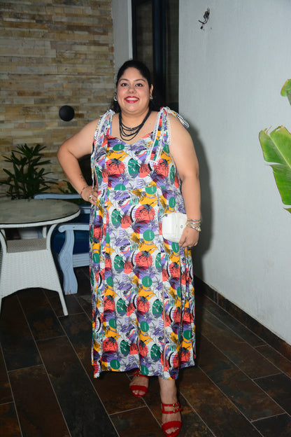 Multicolor A-Line Dress