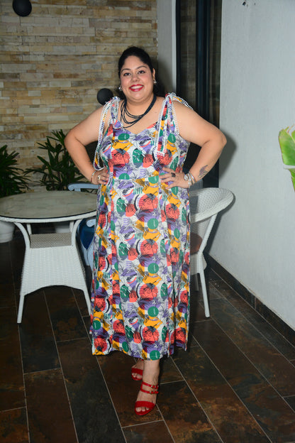 Multicolor A-Line Dress