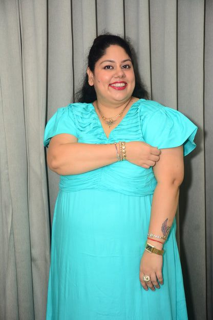 Firozi Ruched Dress