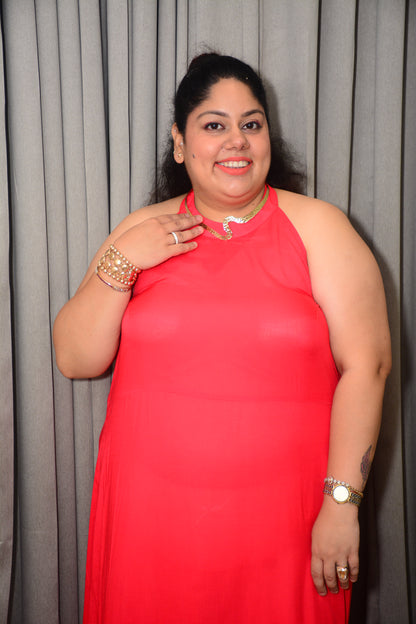Red Halter Neck Dress