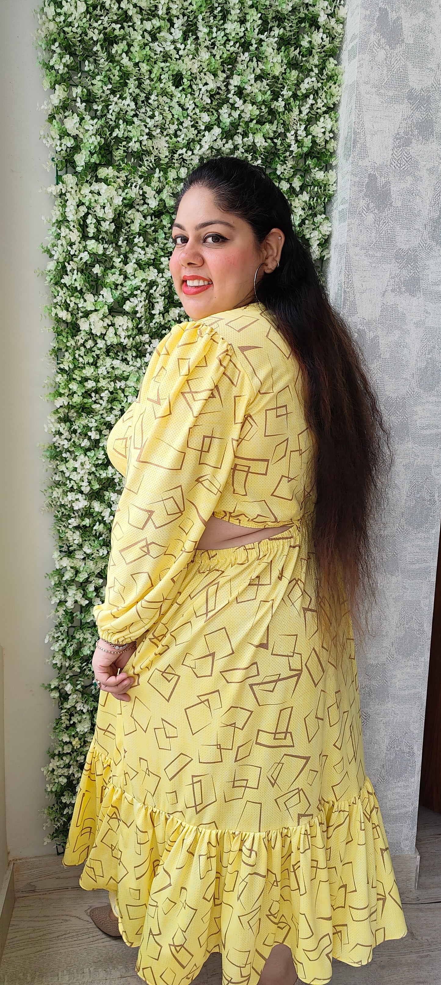 Yellow Side Cutout Dress