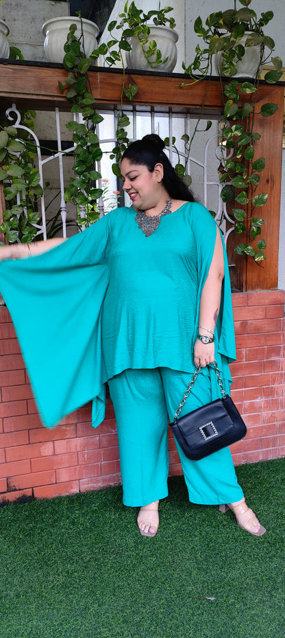 Green Kaftan Cape Co-ord Set
