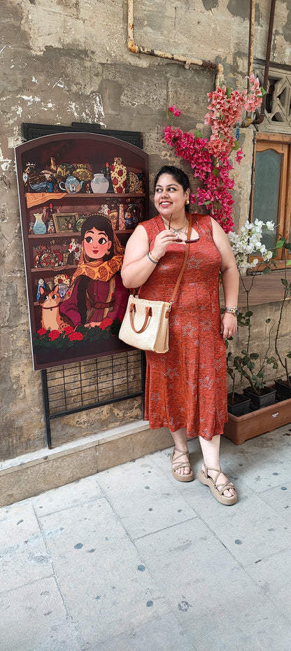 Rust Silver Fishcut Dress