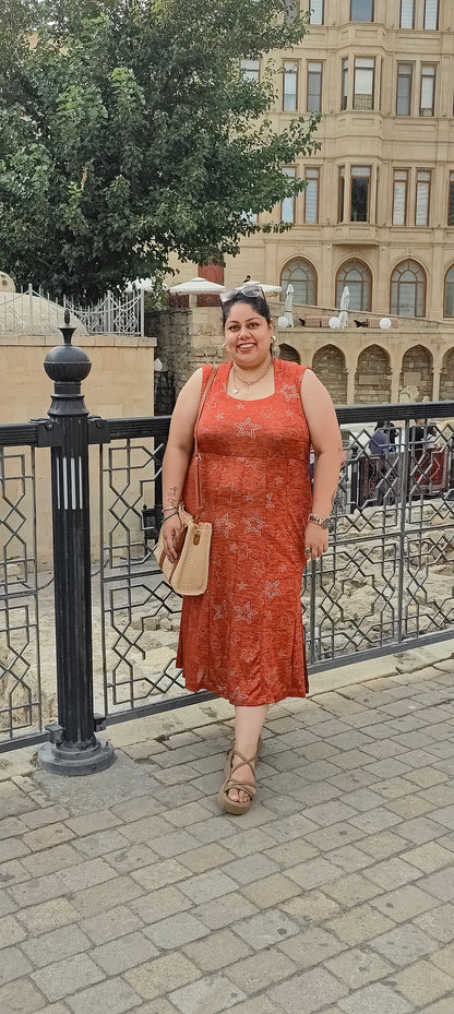Rust Silver Fishcut Dress