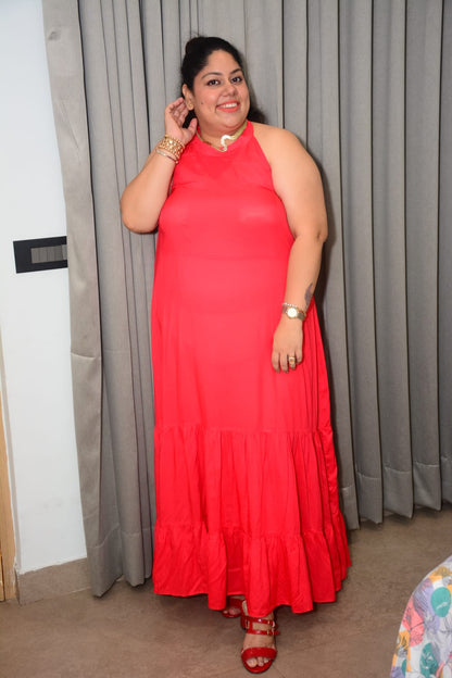 Red Halter Neck Dress
