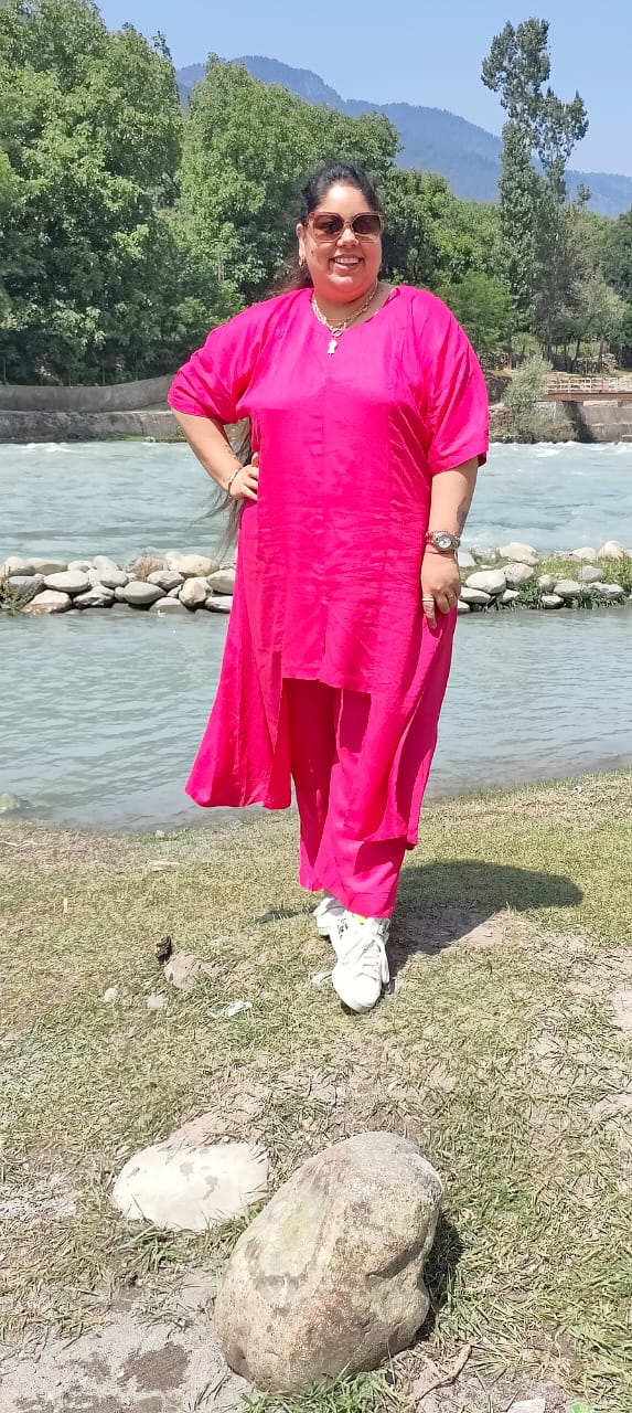 Magenta Hi-Low Kaftan Co-ord Set Relaxed Cotton Kurta & Palazzo