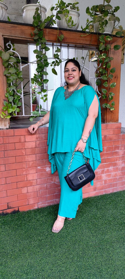 Green Kaftan Cape Co-ord Set