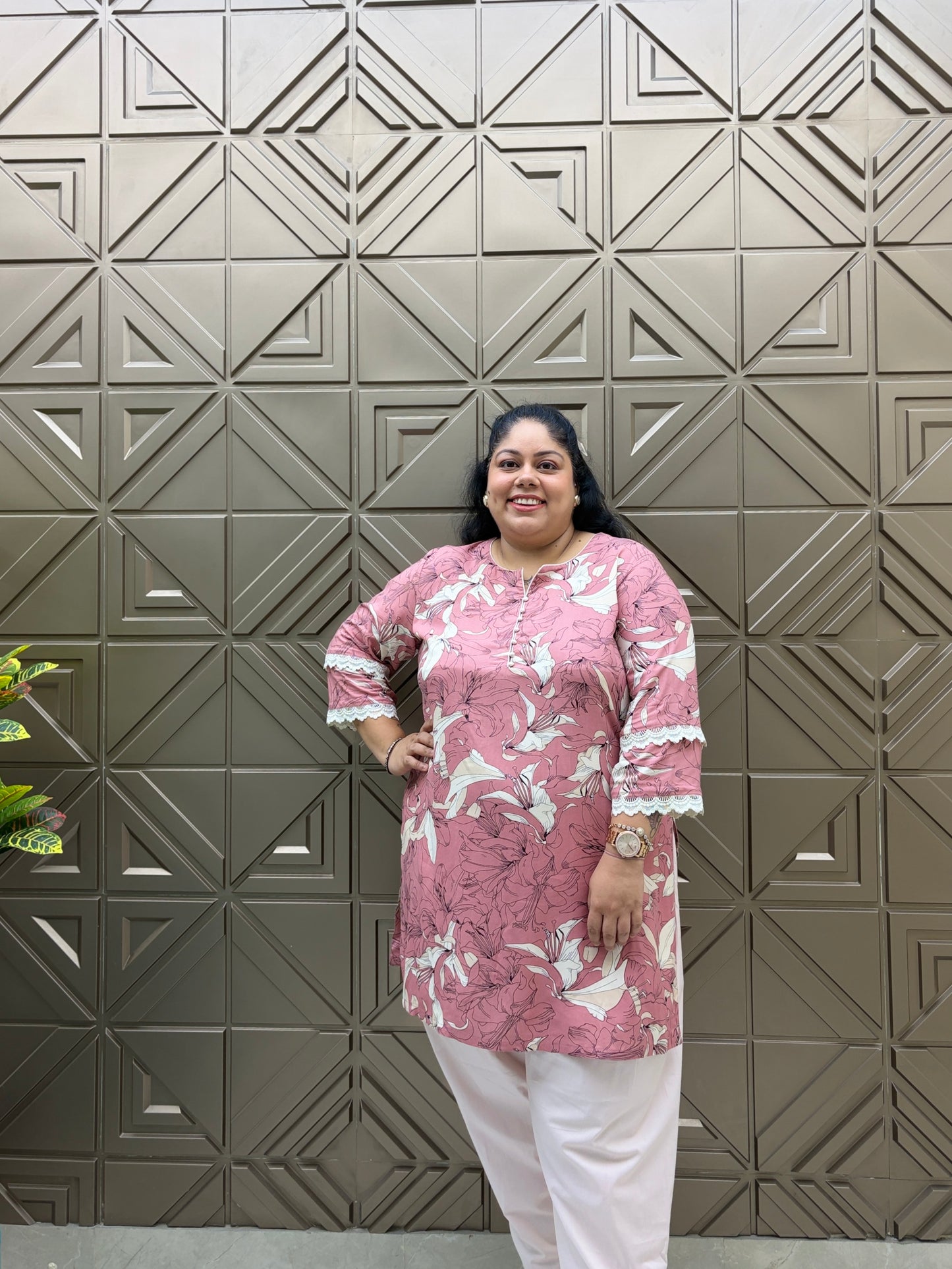 Pink & Ivory Kurta Salwar Set