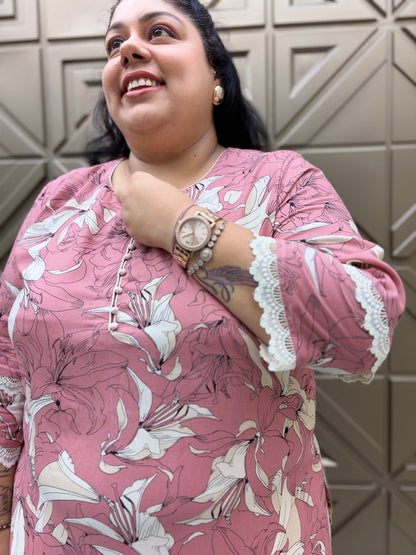 Pink & Ivory Kurta Salwar Set