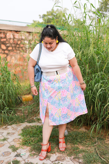 Neon Skirt With Slit
