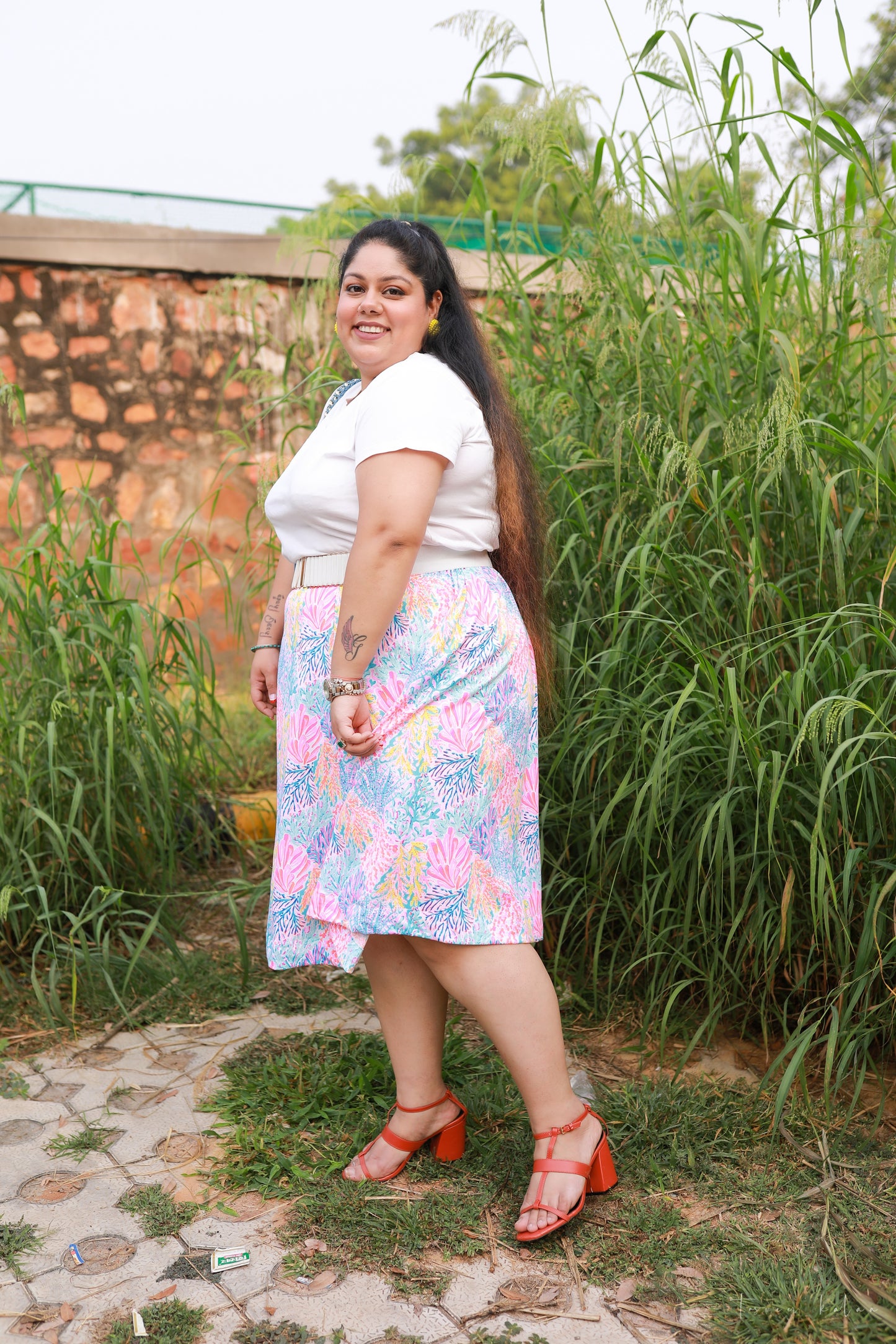 Neon Skirt With Slit
